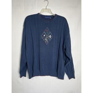 Piannacle Blue Golf Crewneck Long Sleeve Sweater Men’s Size XXL Made In USA